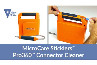 Vidéo : Système de nettoyage des connecteurs de fibre optique MicroCare Sticklers Pro360