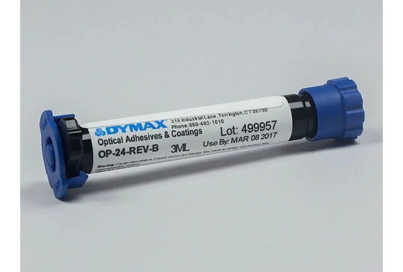 Dymax OP-24-REV-B Hybrid UV & Heat Cure Adhesive, 3ml Syringe